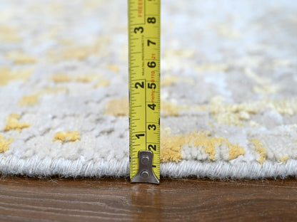 Beige 7'9" x 7'9" Modern and Contemporary Hand knotted Wool/Silk Rug - Sku: O010202