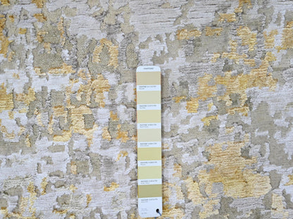 Beige 6'0" x 6'0" Modern and Contemporary Hand knotted Wool/Silk Rug - Sku: O010203