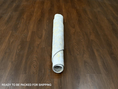Beige 6'0" x 6'0" Modern and Contemporary Hand knotted Wool/Silk Rug - Sku: O010203