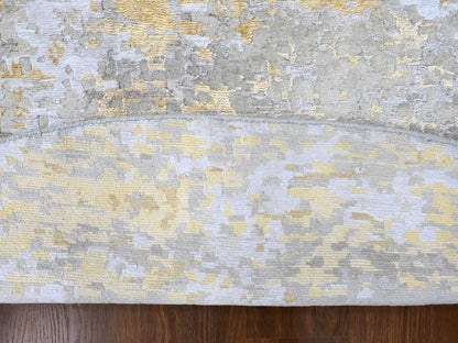 Beige 11'9" x 11'10" Modern and Contemporary Hand knotted Wool/Silk Rug - Sku: O010206