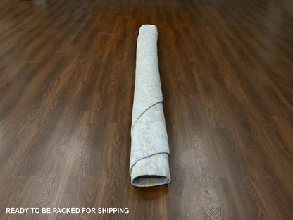Beige 11'9" x 11'10" Modern and Contemporary Hand knotted Wool/Silk Rug - Sku: O010206