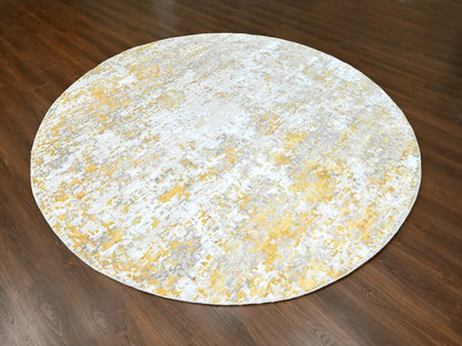 Beige 9'9" x 9'11" Modern and Contemporary Hand knotted Wool/Silk Rug - Sku: O010209