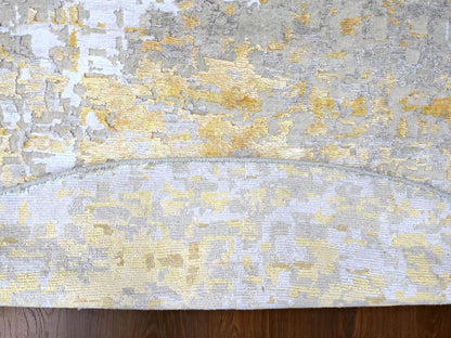 Beige 9'9" x 9'11" Modern and Contemporary Hand knotted Wool/Silk Rug - Sku: O010209