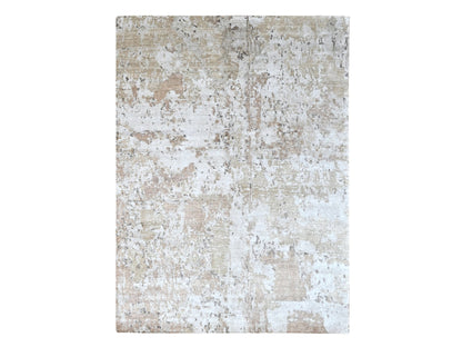 Brown 8'11" x 12'1" Modern and Contemporary Hand knotted Silk Rug - Sku: O010211
