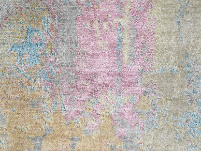 Modern / Contemporary hand-knotted wool/silk rug in Yellow, 8'11" x 12' — SKU O010212 (view 8)