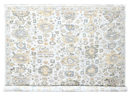 Mahal Oushak hand-knotted wool rug in Gray, 12'1" x 14'11" — SKU O010217