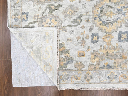 Mahal Oushak hand-knotted wool rug in Gray, 12'1" x 14'11" — SKU O010217 (view 4)