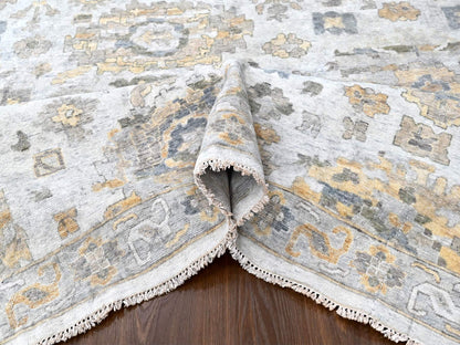 Mahal Oushak hand-knotted wool rug in Gray, 12'1" x 14'11" — SKU O010217 (view 5)