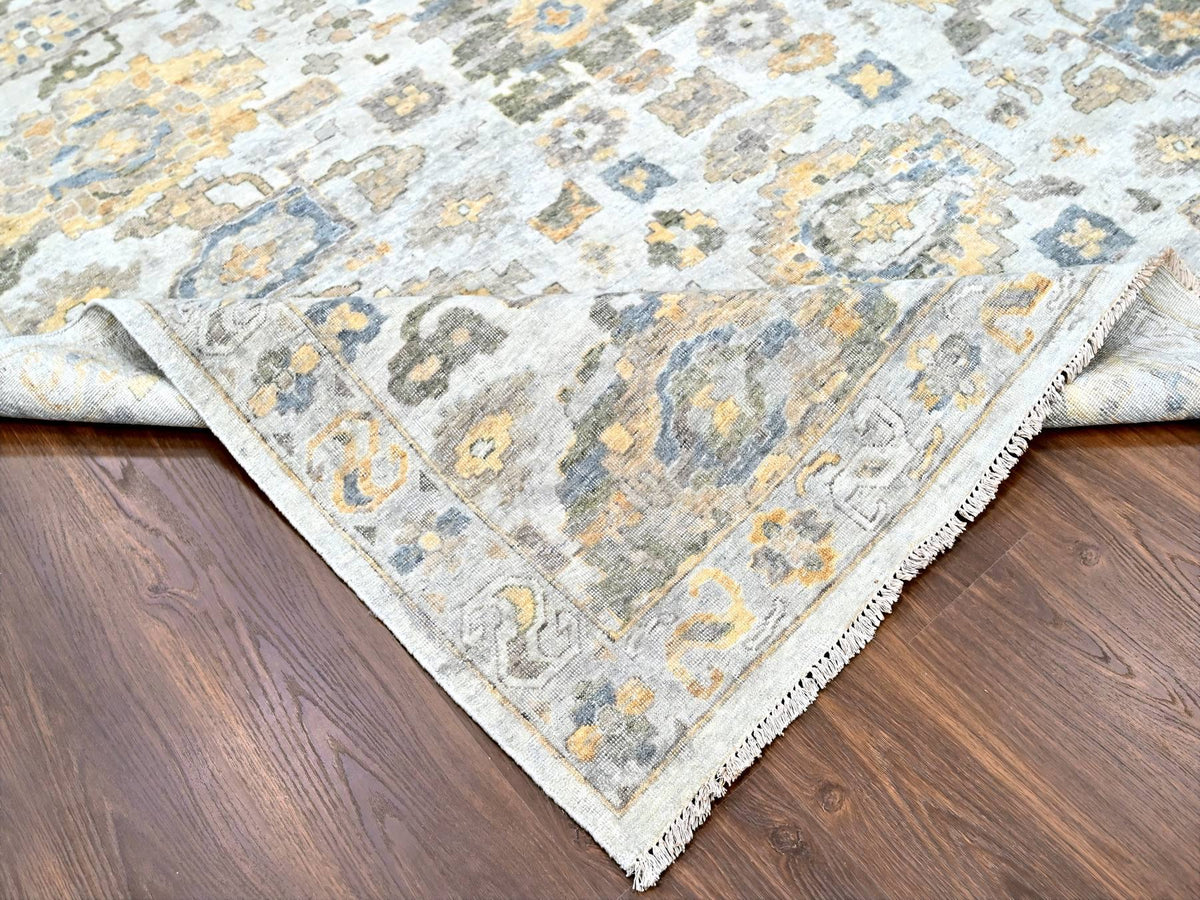 Mahal Oushak hand-knotted wool rug in Gray, 12'1" x 14'11" — SKU O010217 (view 6)