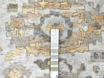 Mahal Oushak hand-knotted wool rug in Gray, 12'1" x 14'11" — SKU O010217 (view 7)