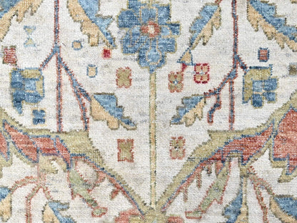 Ivory 9'11" x 13'11" Oushak And Peshawar Hand knotted Wool Rug - Sku: O010221