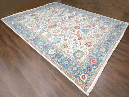 Ivory 11'11" x 15'0" Oushak And Peshawar Hand knotted Wool Rug - Sku: O010222