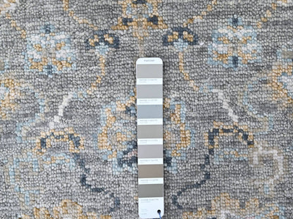 Grey 2'7" x 8'5" Oushak / Peshawar Hand knotted Wool Rug - Sku: O010247
