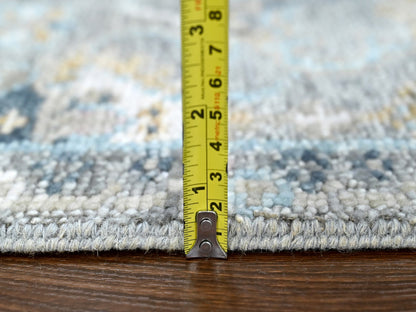 Grey 2'7" x 8'5" Oushak / Peshawar Hand knotted Wool Rug - Sku: O010247