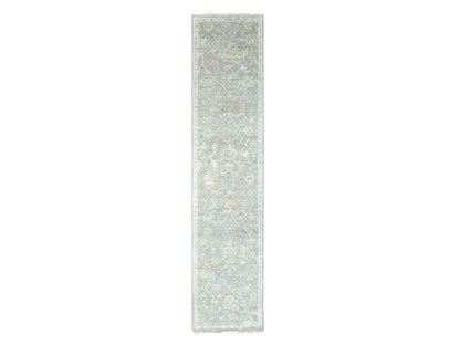 Oushak Oushak hand-knotted wool runner in Gray & Ivory, 2'5" x 11'4" — SKU O010249