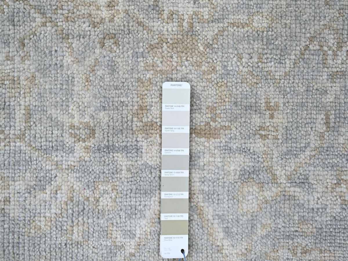 Oushak Oushak hand-knotted wool runner in Gray & Ivory, 2'5" x 11'4" — SKU O010249 (view 4)