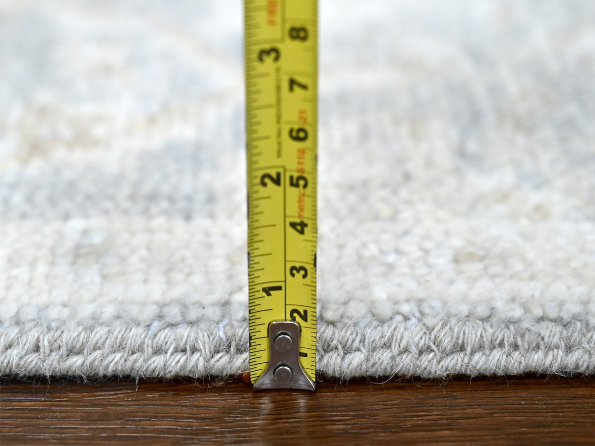 Oushak Oushak hand-knotted wool runner in Gray & Ivory, 2'5" x 11'4" — SKU O010249 (view 7)