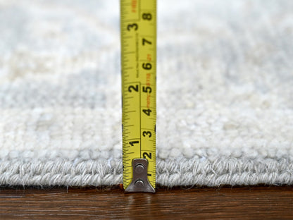 Oushak Oushak hand-knotted wool runner in Gray & Ivory, 2'5" x 11'4" — SKU O010249 (view 7)