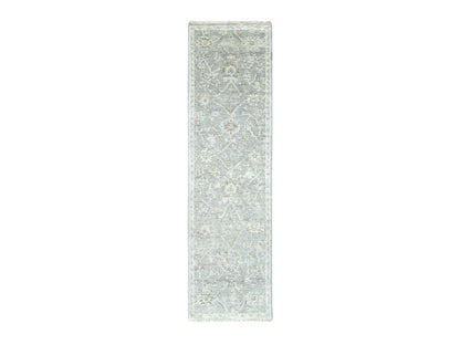 Oushak Oushak hand-knotted wool runner in Gray & Ivory, 2'6" x 8'5" — SKU O010254