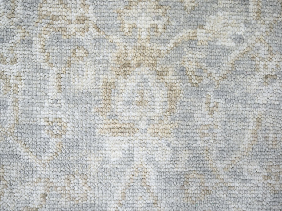 Oushak Oushak hand-knotted wool runner in Gray & Ivory, 2'6" x 8'5" — SKU O010254 (view 5)