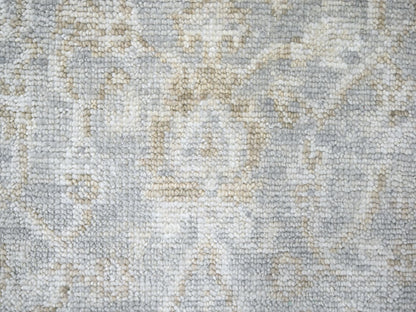 Oushak Oushak hand-knotted wool runner in Gray & Ivory, 2'6" x 8'5" — SKU O010254 (view 5)