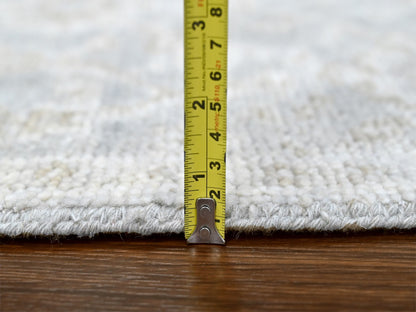 Oushak Oushak hand-knotted wool runner in Gray & Ivory, 2'6" x 8'5" — SKU O010254 (view 7)