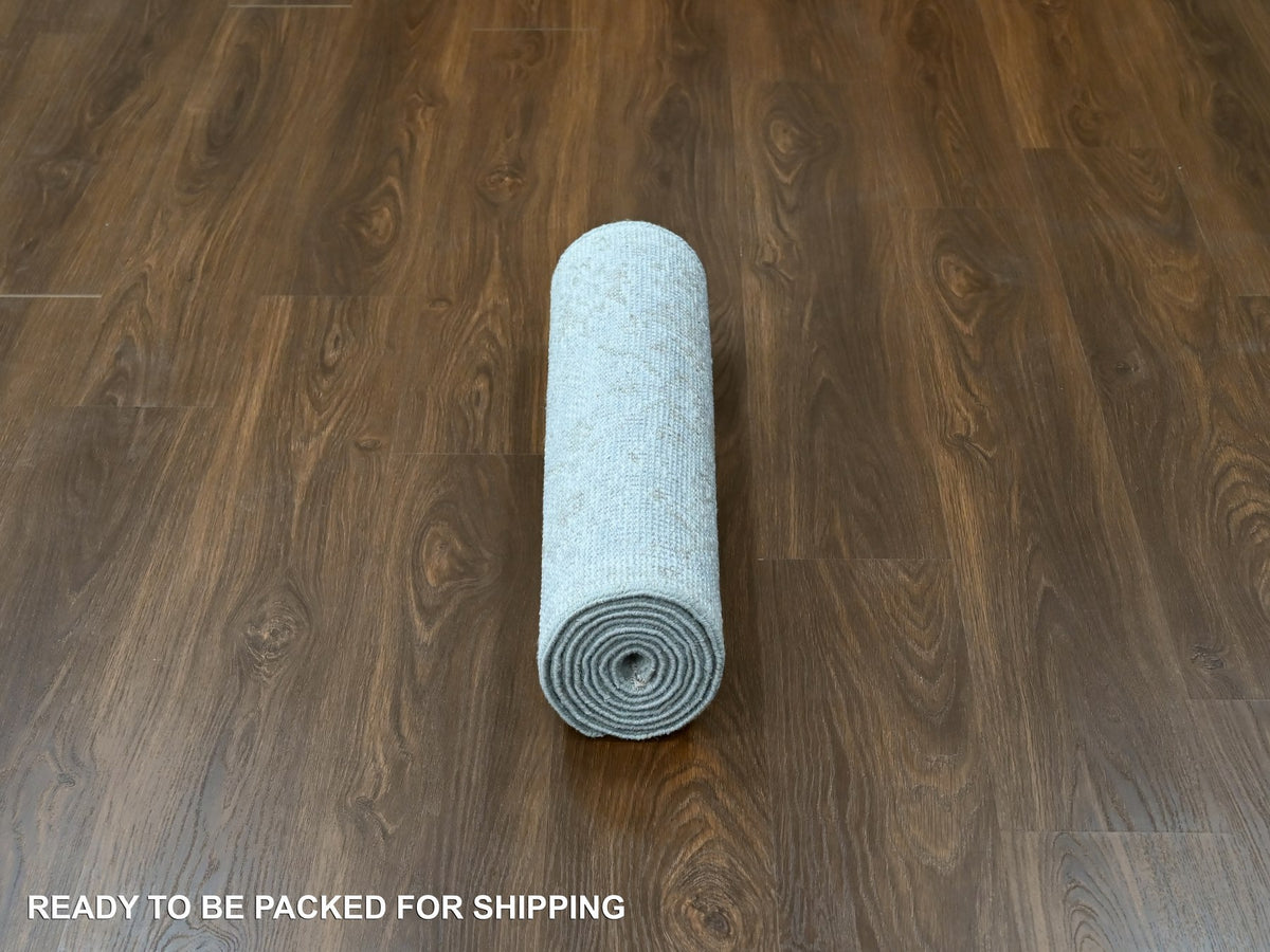 Oushak Oushak hand-knotted wool runner in Gray & Ivory, 2'6" x 8'6" — SKU O010255 (view 6)