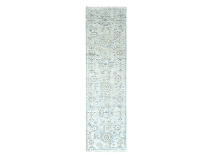 Oushak Oushak hand-knotted wool runner in Gray, 2'4" x 8'8" — SKU O010264
