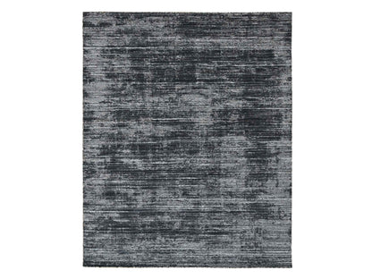 Black 8'3" x 10'0" Modern and Contemporary Handloom Wool/Silk Rug - Sku: O010268