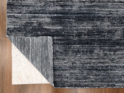 Modern / Contemporary hand-knotted wool/silk rug in Black, 8'3" x 10' — SKU O010268 (view 4)