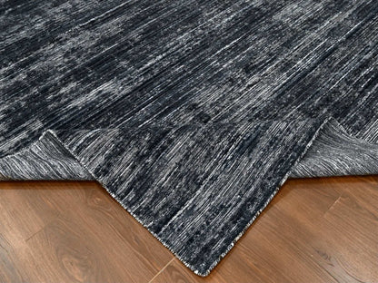 Black 8'3" x 10'0" Modern and Contemporary Handloom Wool/Silk Rug - Sku: O010268