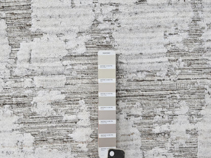 Ivory 7'11" x 10'0" Modern and Contemporary Handloom Wool/Silk Rug - Sku: O010270