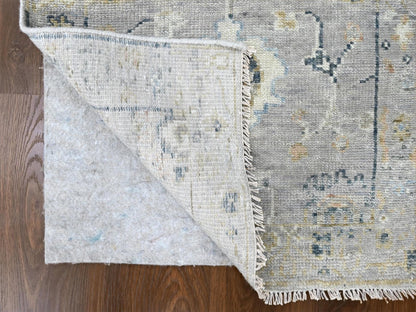 Grey 2'5" x 8'5" Oushak / Peshawar Hand knotted Wool Rug - Sku: O010275