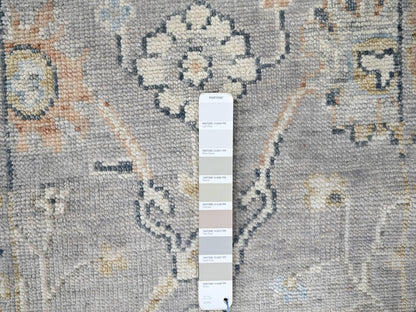 Grey 2'5" x 8'5" Oushak / Peshawar Hand knotted Wool Rug - Sku: O010275
