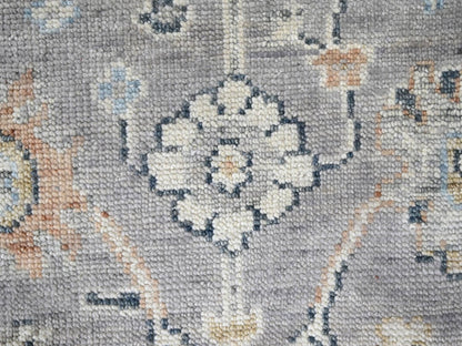 Grey 2'5" x 8'5" Oushak / Peshawar Hand knotted Wool Rug - Sku: O010275