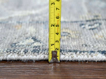 Grey 2'5" x 8'5" Oushak / Peshawar Hand knotted Wool Rug - Sku: O010275