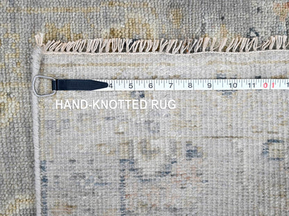 Grey 2'5" x 8'5" Oushak / Peshawar Hand knotted Wool Rug - Sku: O010275