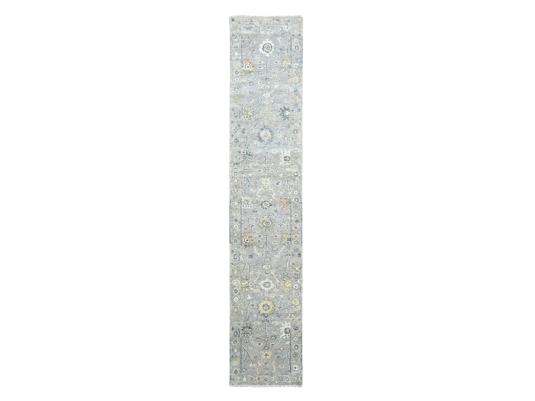 Oushak Oushak hand-knotted wool runner in Gray, 2'5" x 13'10" — SKU O010276