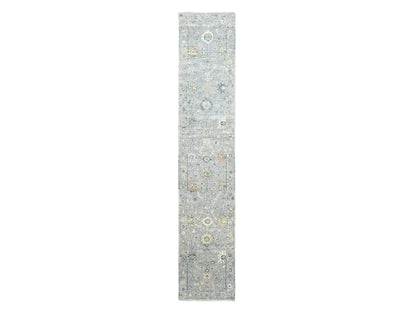Oushak Oushak hand-knotted wool runner in Gray, 2'5" x 13'10" — SKU O010276