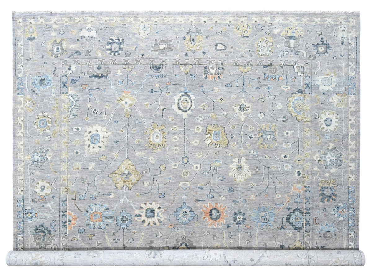 Oushak Oushak hand-knotted wool rug in Gray, 11'6" x 14'11" — SKU O010278
