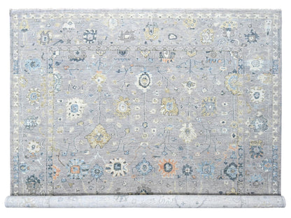 Oushak Oushak hand-knotted wool rug in Gray, 11'6" x 14'11" — SKU O010278