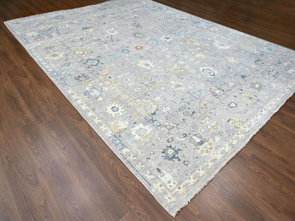 Grey 11'6" x 14'11" Oushak / Peshawar Hand knotted Wool Rug - Sku: O010278