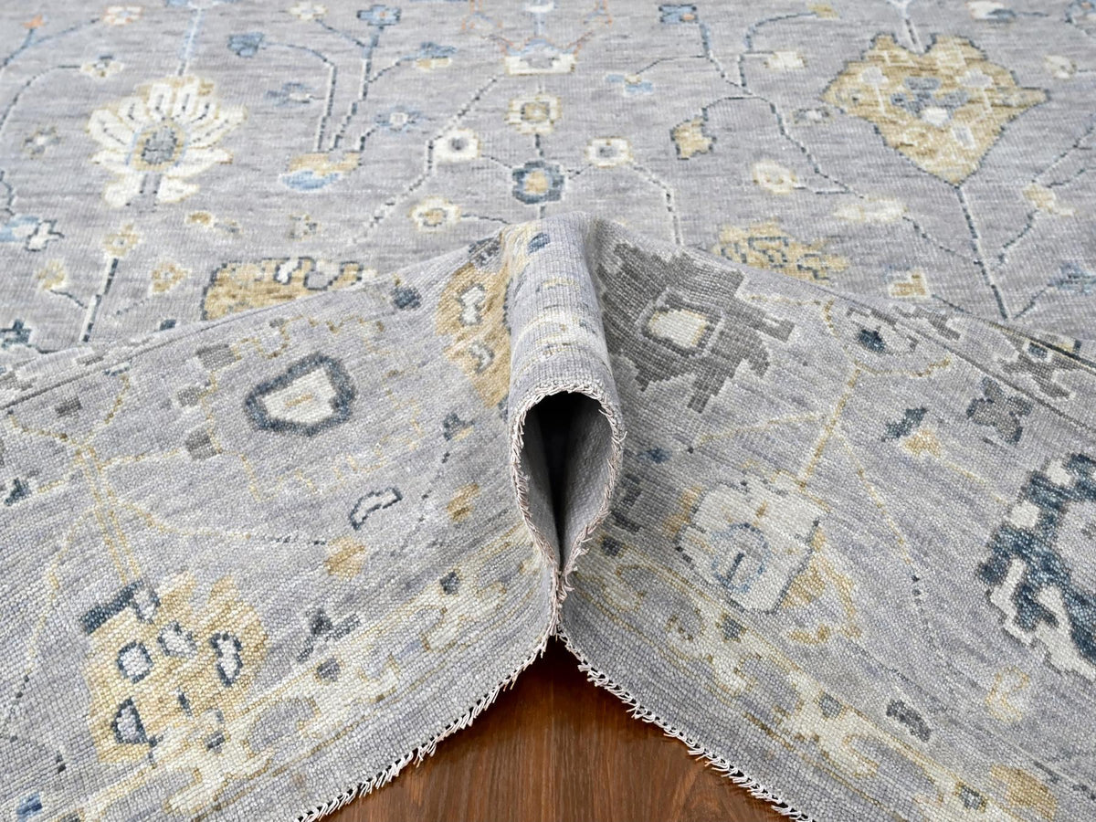 Oushak Oushak hand-knotted wool rug in Gray, 11'6" x 14'11" — SKU O010278 (view 5)