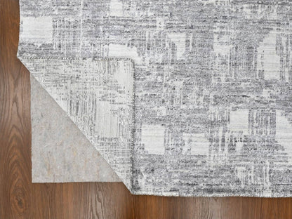 Modern / Contemporary hand-knotted wool/silk rug in Ivory, 8' x 10' — SKU O010280 (view 4)