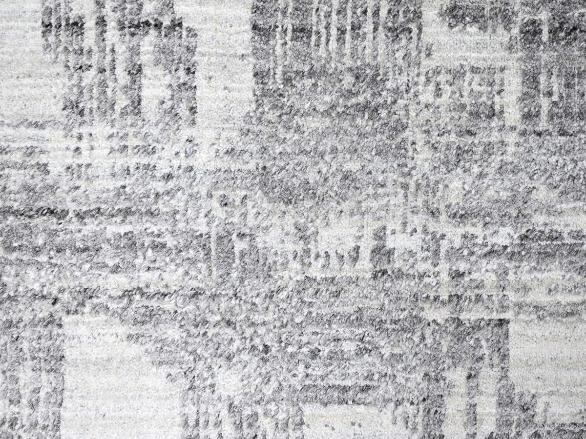 Modern / Contemporary hand-knotted wool/silk rug in Ivory, 8' x 10' — SKU O010280 (view 8)