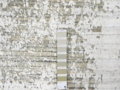Modern / Contemporary hand-knotted wool/silk rug in Ivory, 8' x 9'11" — SKU O010281 (view 7)