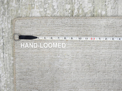 Modern / Contemporary hand-knotted wool/silk rug in Gray, 4'1" x 5'10" — SKU O010284 (view 8)