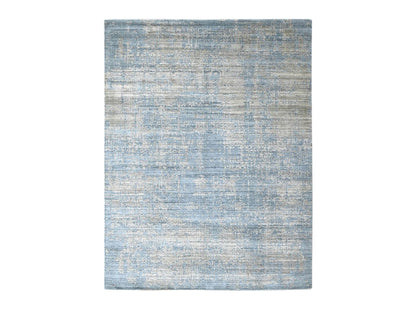 Modern / Contemporary hand-knotted wool/silk rug in Gray, 8' x 9'11" — SKU O010286
