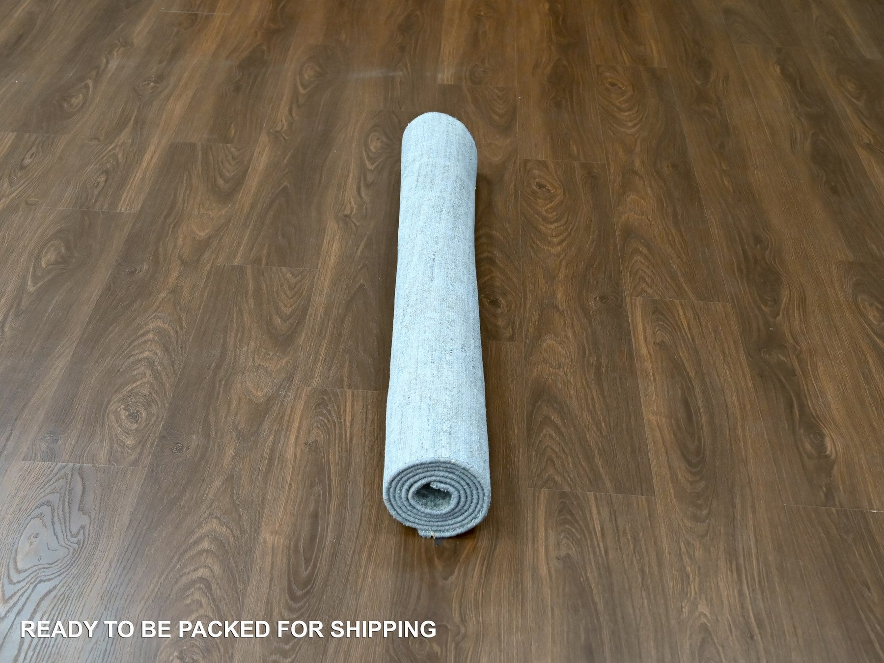 Modern / Contemporary hand-knotted wool/silk rug in Gray, 4'2" x 6' — SKU O010289 (view 6)