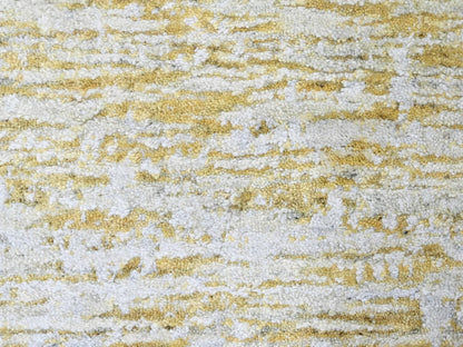 Modern / Contemporary hand-knotted wool/silk rug in Yellow, 9'10" x 13'10" — SKU O010291 (view 8)